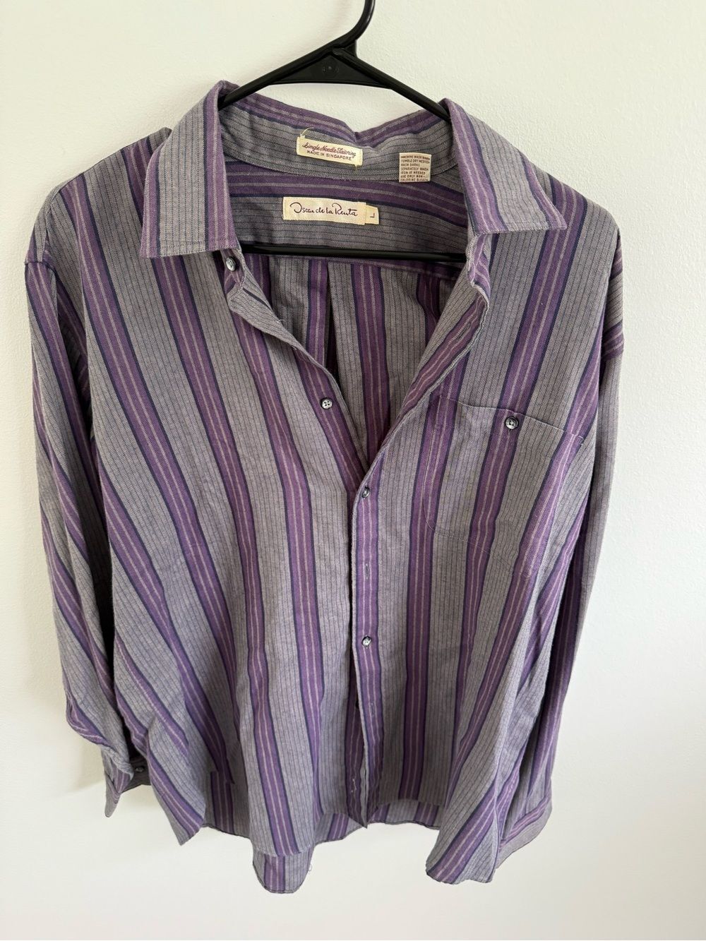 Vintage Oscar De La Renta Striped Button Down